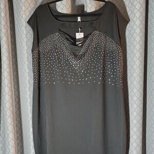 Beautiful NWT Black Dress with shimmering studs /s